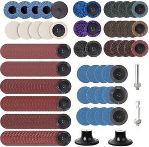 170pcs 2 Inch Sanding Discs Set, Die Grinder Sanding Disc Quick Change Twist Lock Disc for Drill Die Grinder Accessories with 1/4 Inch Holder for Metal Wood Grinding Polishing Rust & Paint Removal