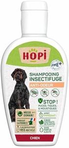 HOPI Shampooing Anti Odeur et Anti Puces Chien 250 ML - Protection idéale pour repousser Les Puces, Les Tiques et Les Moustiques - Extraits de Plantes - Pratique et Facile - Fabriqué en France
