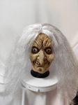 ZDOVLZZPON Old Lady Witch Mask with White Hair, for Halloween Costume Party, Masquerade