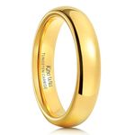 King Will GLORY 4mm 24k Gold Plated High Polished Comfort Fit Domed Tungsten Ring Wedding Band N (7)