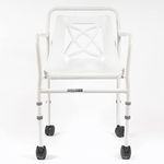 NRS Healthcare Wheelchair for The Shower | Height Adjustable | Bathroom Wheelchair for Seniors, Elderly, Handicapped (White)