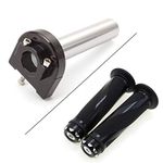 Krace Motorcycle 7/8" Handle bar Hand Grips with Anodized CNC Quick Twist Throttle Tube Motorized Lever Control