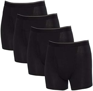 Kirkland Signature Men's Boxer Brief Pima Cotton 4 Pack (Large, Black)