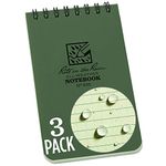 Rite in the Rain Green Tactical Pocket Notebook 3" x 5" Pack of 3