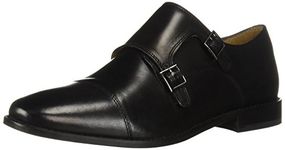 Florsheim Men's Montinaro Double Monk Strap Slip On Dress Shoe, Black Smooth, 8.5