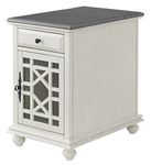 Martin Svensson Home Elegant, White with Grey Top Chairside End Table