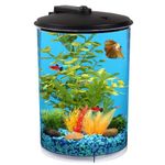 Koller Products 3-Gallon 360 Aquarium with LED Lighting (7 Color Choices) and Power Filter, Ideal for a Variety of Tropical Fish,Crystal-Clear Clarity,AP360A-3FFP