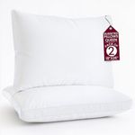 LUX Décor Bed Pillows for Sleeping - Pillows Queen Size Set of 2 - Hotel Quality Gusseted Down Alternative Pillows for Back, Stomach or Side Sleepers (White, 26x18)