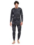 LAPASA Men's Ultra Warm Thermal Long johns Set Double Layer Fleece Lined Base Layer Underwear Top & Bottom M63, Camouflage Dark Gray, L