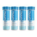 Nuun Sport: Electrolyte Drink Tablets, Box of 4 Tubes (40 servings), Tropical, Electrolyte Hydration Supplement