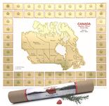 Scratch Map of Canada - National Parks Poster for Backpacking, Camping, Hunting. Cottage Decor to Show Where You Travel. Scratch Off Canada Map and Provincial Park Journal. Gold Foil on White.