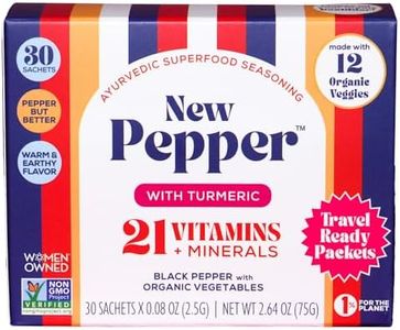 Spicewell - New Pepper in Travel Ready Packets - Ayurvedic Black Pepper with Turmeric, 21 Plant-Based Vitamins and Minerals - Fine Ground, 30 Count