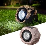 Timeflies Solar Rock Lights Outdoor, 1 Pack Super Bright Solar Spot Lights Outdoor IP65 Waterproof Solar Yard Lights, Auto On/Off Solar Garden Lights for Paths, Sidewalks, Yards, Landscapes, Patios