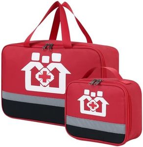 Lot de 2 sacs à médicaments - Sacs de premiers secours étanches - Grande capacité - Sac d'urgence médical vide - Pour l'école, les voyages, le camping, la randonnée (rouge), rouge, Moderne