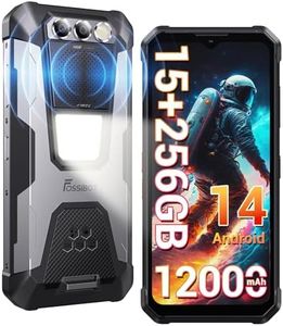 FOSSIBOT F106 Pro Rugged Smartphone Unlocked, 15+256GB Storage 12000mAh Battery 6.58” FHD+ Screen 48MP+20MP+16MP Camera Android 14 110db Big Speaker 512LM Camp Light IP68/IP69K 4G Dual SIM NFC OTG