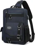 Leaper Messenger Bag Outdoor Cross Body Bag Sling Bag Shoulder Bag With USB Dark Blue