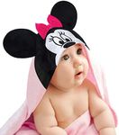 Lambs & Ivy Disney Baby Minnie Mouse Pink Cotton Hooded Baby Bath Towel