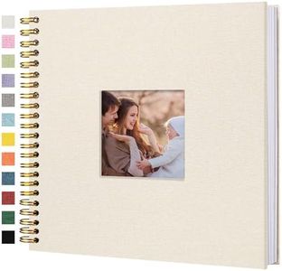 12"x12" Scrapbook Photo Album Linen Cover 40 Sheets 80 Pages White Paper