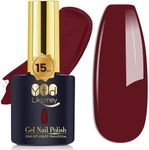 YTD Likomey Gel Nail Polish,1 Pcs 15ml Burgundy Red Soak Off UV Nail Gel,Salon Home DIY Manicure High Pigment Gel Polish