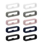 kwmobile Watch Strap Loops for 18mm Smartwatch Strap (Universal) (Set of 10) - TPU and Silicone Replacement Watch Band Loop - Multicolor