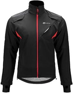 ROCKBROS Winter Cycling Jacket for Men Thermal Fleece Windproof Jacket Running Biking Hiking