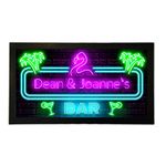 Personalised Custom Bar Runner Beer Mat Eighties Neon Cocktail Style Home Pub 80s Man Cave