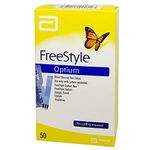 Optium Free Style 50 Strips with 100 Needlés and One Lithium CR2032 Battery