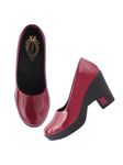 Shoetopia Solid Cherry Pumps for Women & Girls-EU41