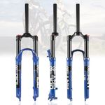 27.5/29in Mountain Bike Suspension Fork 1 1/8'' Straight Tube Air Fork Travel 100mm Disc Brake QR 9mm MTB/XC/AM Fork (Color : Blue, Size : 29IN)