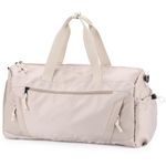 Duffle Bag,Vaschy 20in Medium Weekender Overnight Carry on Duffel Bags for Women Men with Shoes Compartments Luggage Sleeve for Travel,Gym,Yoga Khaki