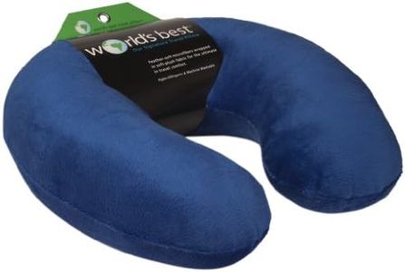 World's Best Feather Soft Microfiber Neck Pillow, Royal Blue, 12 x 13 x 4