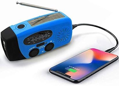 Upgraded Emergency Solar Weather Radio Hurricane Supplies Earthquake Kit Hand Crank Self Powered AM/FM/WB NOAA Wind up Survival Radios LED Flashlight 2000mAh Power Bank for iPhone Smart Phone （Blue）