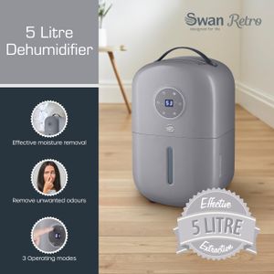 Swan 5L Dehumidifier and Air Purifier – Grey