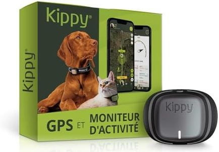 Kippy Collier GPS Chat, Chien Evo - GPS Chien, Chat Satellite Étanche - Traceur GPS Chien, Chat de Santé et d'Activité - Localisateur avec Alertes Instantanées et LED - Gris