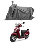 ROMEIZ - Two Wheeler - Bike Cover for 2024 New TVS Jupiter 125 Smart XConnect Scooty Cover with Water-Resistant and Dust Proof Premium 190T Fabric_Entire Grey