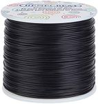 BENECREAT 18 Gauge/1mm Matte Jewelry Craft Wire 492 Feet/150m Tarnish Resistant Aluminum Wire for Wrapping, Beading Sculpting Model Skeleton Making - Black