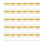 Tebery 30 Pack 1.5oz Mini Hexagon Glass Jars with Gold Lids and Labels, Honey Jars Small Spice Jars Mason Jars for Spices, Gifts, Wedding Party Favors, DIY and More