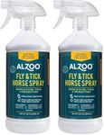 ALZOO Natural Fly and Tick Horse Spray, Helps Repel Mosquitoes, Horseflies & Ticks, Plant-Based Active Ingredients, 32 Fl. Oz. Spray Bottle