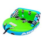Airhead Super Mable Towable Tube, 1-3 Rider Towable Tube for Boating and Water Sports, Dual Tow Points, Full Nylon Cover, EVA Foam Pads, Patented Speed Valve, Boat Tubes and Towables, Green