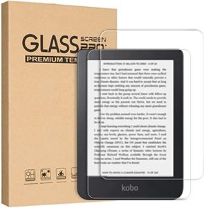 [2 Pack] T Tersely Screen Protector for Kobo Clara 2E (2022 6"), Resists Scratches Tempered Glass Protective Film Guard for Kobo Clara 2E 2022