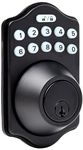 Amazon Basics Electronic Keypad Deadbolt Door Lock, Keyed Entry Option, Traditional, Matte Black