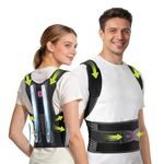 Rakiie Posture Corrector for Women and Men, Upgraded Back Brace with Enhanced Support, Shoulder Straightener with Cushioned Shoulder Pads & Underarm Pain Relief Strap, Rose Red M (Rose, M)