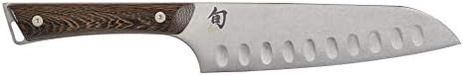 Shun Kanso Santoku 7 Inch Hollow Ground Premium Stainless Steel Blade and Wood Handle Traditional Asian Design Handcrafted in Japan, Multi-Purpose Kitchen Knife