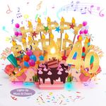 VOMEP 40TH Musical Birthday Cards, 3D PopUp with Light & Blowable Candle, Greeting Cards with Song 'HAPPY', Applause Cheers, Birthday Gifts for 40 Years Old Women Men Mum Husband Wife Sister Friends