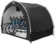 Happy Travel Bike Storage Tent Shed,Large Outdoor Waterproof Bicycle Covers Shelter with Window for 2/4/6/8 Bikes,Oversized Outside Portable Sheds for Lawn Mower,Garden Tools (Black)