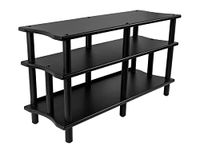 Monolith Double-Wide 3-Tier AV Stand - Black | 300 lbs Weight Capacity Per Shelf, Organize and Display Your AV Components, Home Theater or Entertainment System