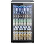 Electactic - 130 Can Mini Fridge for Beverages, 3.2 Cubic Feet Refrigerator for Soda, Wine Beer, Adjustable Temperature Control for Home and Office, RV, Black