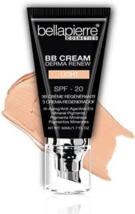 bellapierre BB Cream with SPF 20 - Tinted Sunscreen, Concealer, Matte Foundation, & Moisturizing Face Cream | Lightweight Formula + Pump Top Applicator | Non-Toxic & Paraben Free | 1.7 Oz - Light