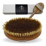Ayus Wellness Ionic Copper Body Brush - The Ultimate Vegan Dry Body Brush for Exfoliation, Lymphatic Drainage, Detoxification, Anti-Cellulite, Boosts Collagen l Detachable Long Handle