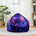 Morbuy Bean Bag Cover, 3D Mandala Print Sofa Cover Lazy Lounger Bean Bag No Filler Detachable Washable Puff Sofa Lounge Recliner Sac for Indoor Outdoor (100x120cm,Blue Purple Starry Sky)